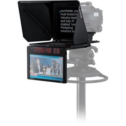Picture of Autoscript EPIC-IP on-camera package with 15" prompt monitor and integrated 15" talent monitor