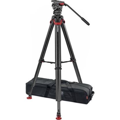 Picture of Sachtler System FSB 8 Fluid Head with Touch & Go Plate, Flowtech 75 Carbon Fiber Tripod with Mid-Level Spreader and Rubber Feet