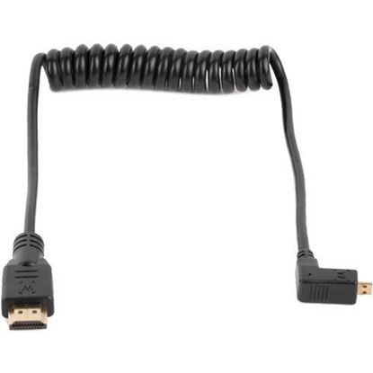 Picture of Wooden Camera - WC Coiled Right Angle Micro HDMI to Full HDMI (12")