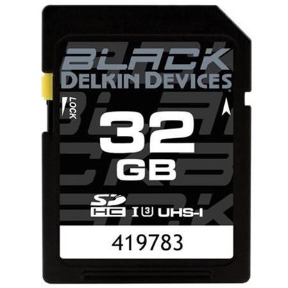 Picture of Delkin Devices 32GB Black SDHC UHS-I U3 Memory Card